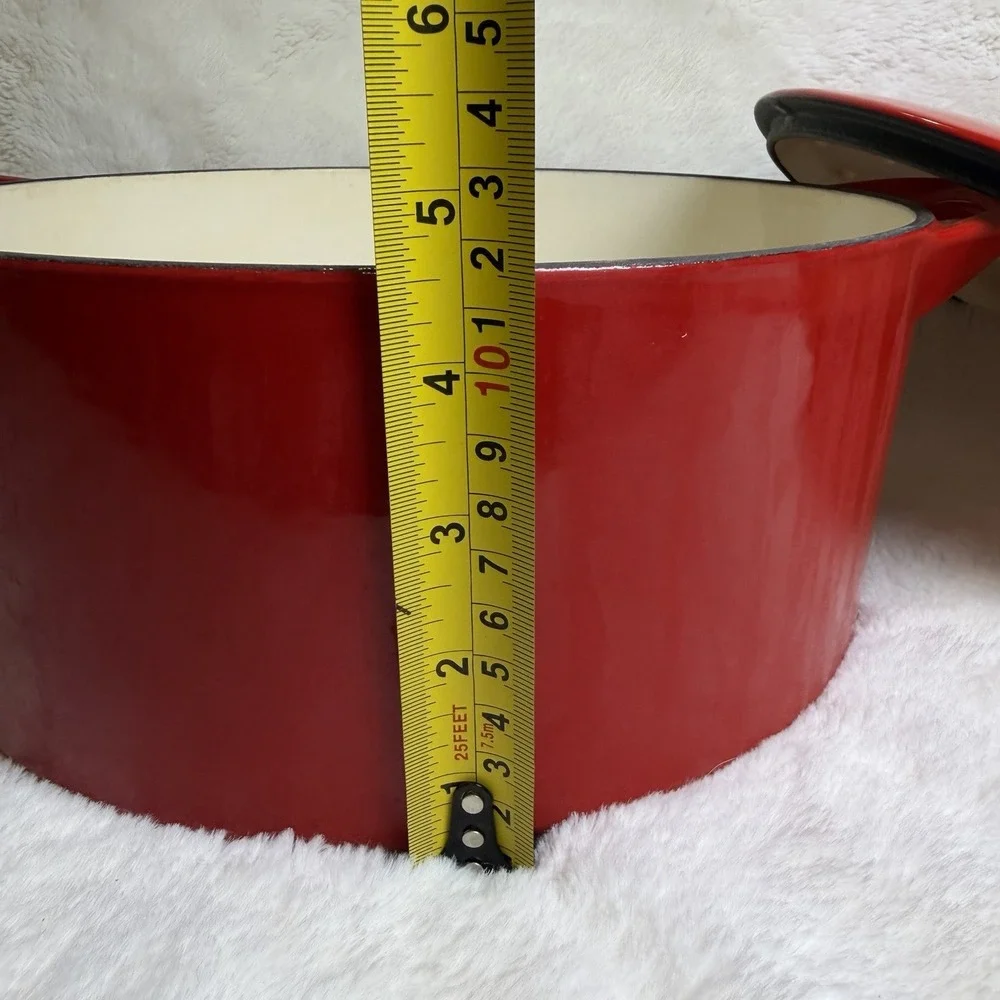 Giada De Laurentiis 6qt Dutch Oven Cast Iron Red Double Handles Pre-Owned